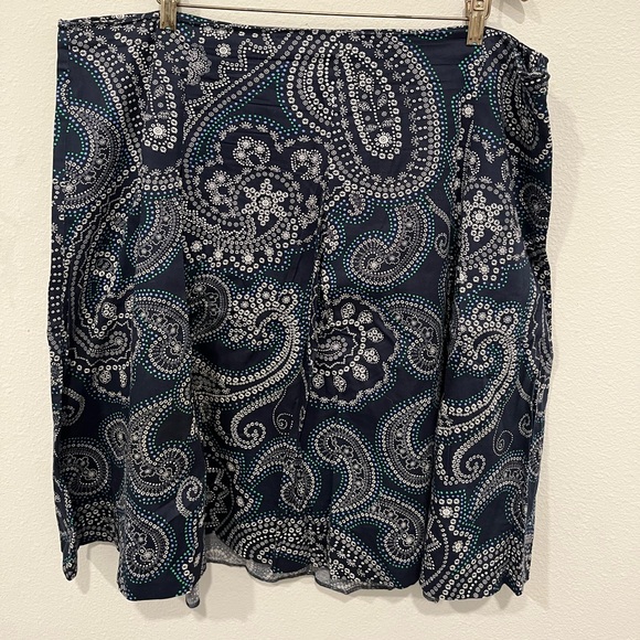 Talbots Women's Plus Sz 20W A-Line Skirt  Blue Paisley Print 100% Cotton Lined. - Picture 1 of 9